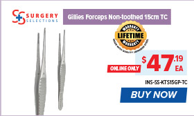 Surgery Selections Gillies Forceps Non-toothed 15cm TC